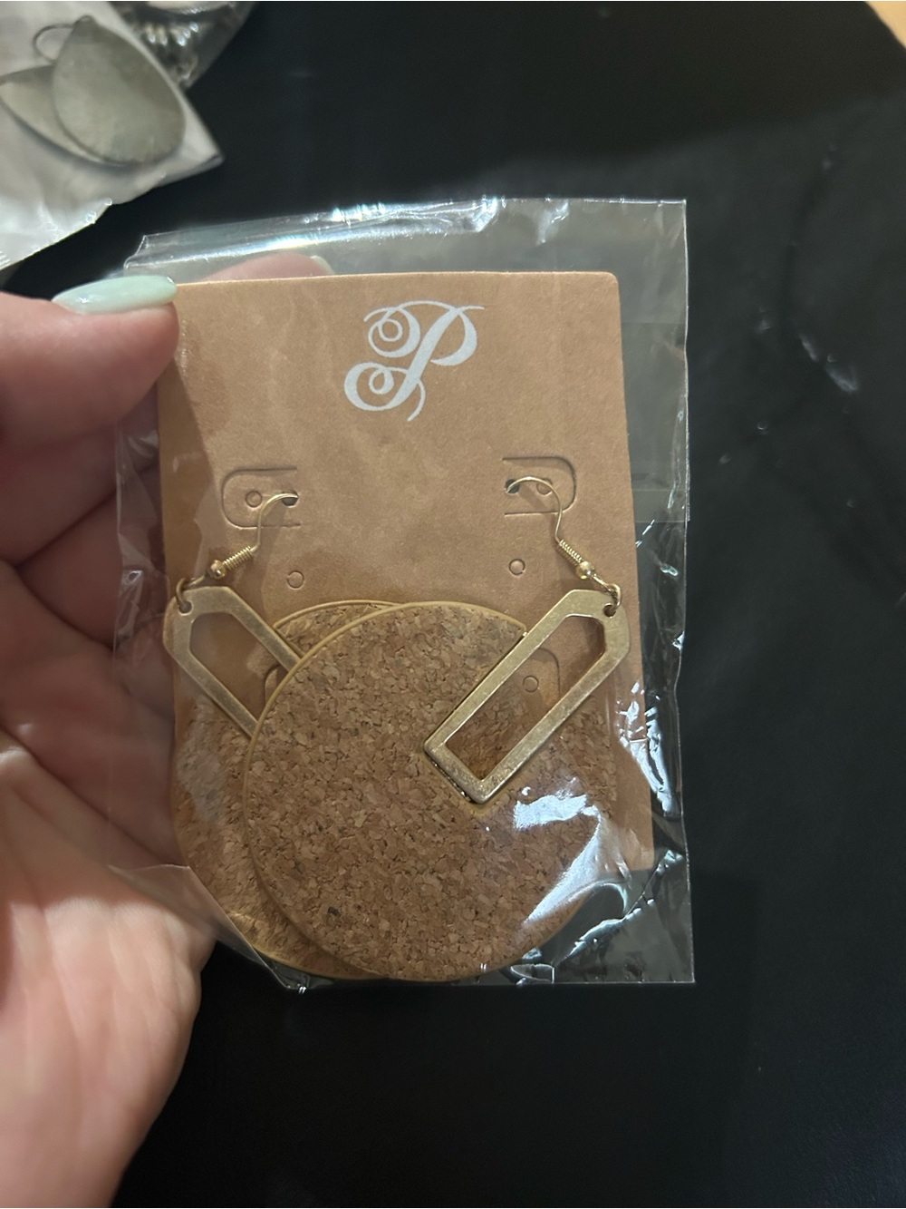 Plunder Gold-Tone Cork Circle Drop Earrings